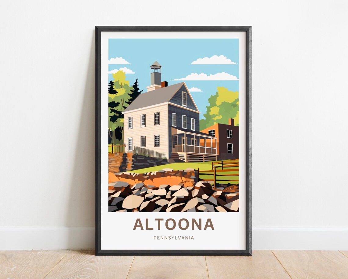 Altoona Pennsylvania Country Homestead Rustic Charm Travel Poster