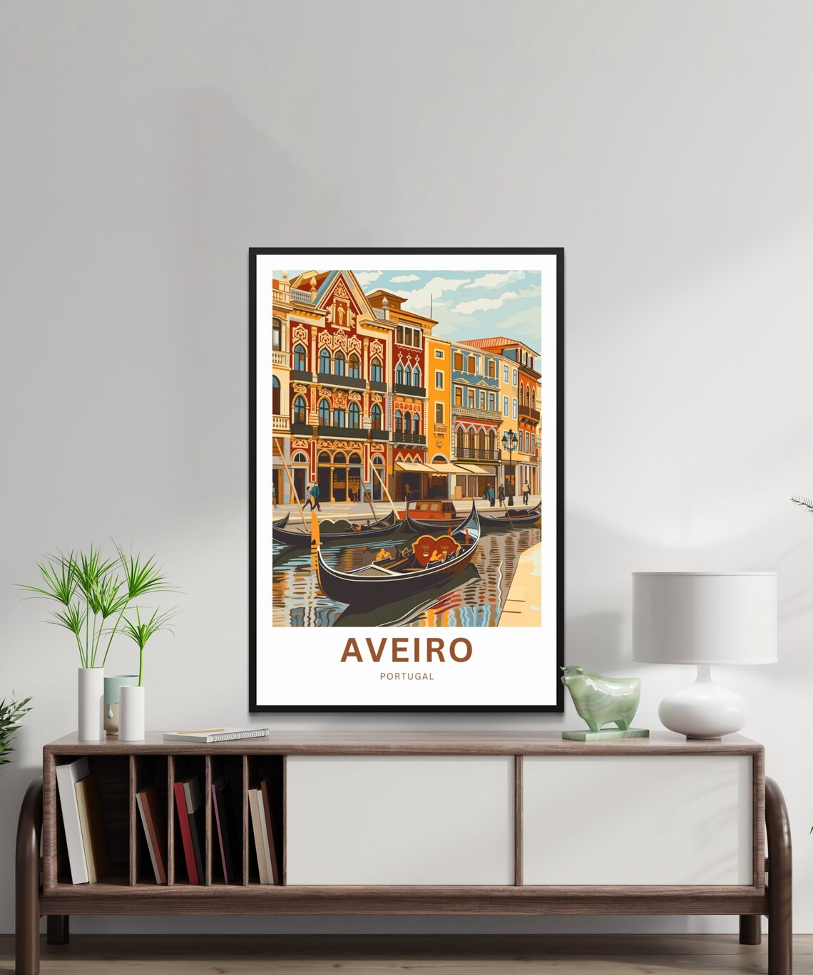 Aveiro Portugal Gondola Close Up Colorful Waterfront Travel Poster - Image 2