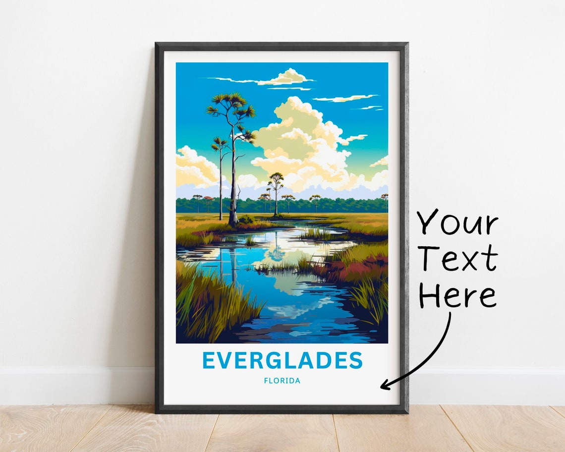 Personalized Everglades Florida Wetlands Waterway Custom Poster