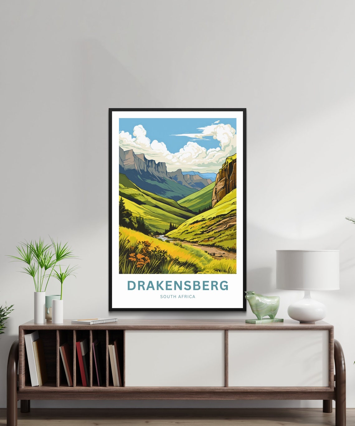 Drakensberg South Africa Highland Pass Stream Wildflower Poster - Image 2