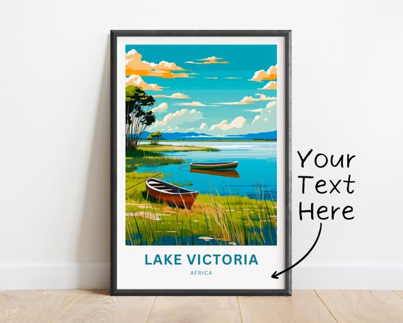 Personalized Lake Victoria Travel Print Lake Victoria Poster Africa Wall Art Framed Present Gift Africa Present