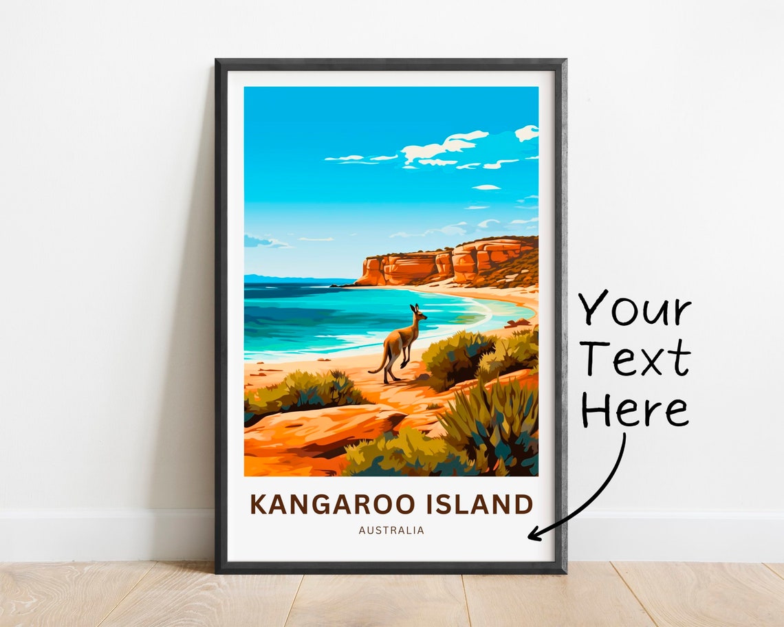 Personalized Kangaroo Island Travel Print Kangaroo Island Poster Australia Wall Art Framed Present Gift Australia Present