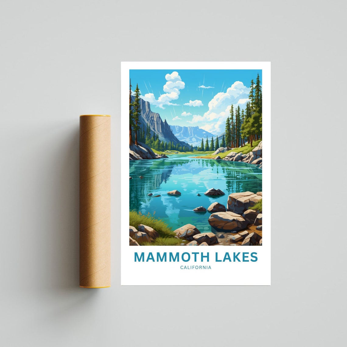 Mammoth Lakes California Personalized Valley Lake Travel Poster - Image 4