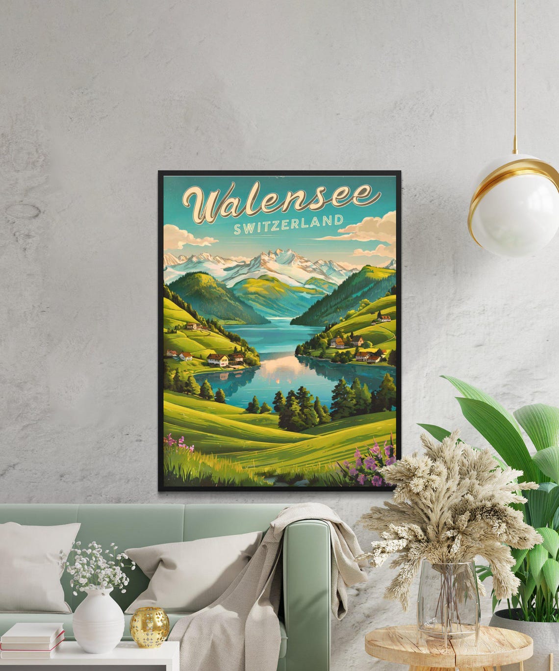 Walensee Switzerland Alpine Lake Valley Snowy Mountain Peaks Poster - Image 4