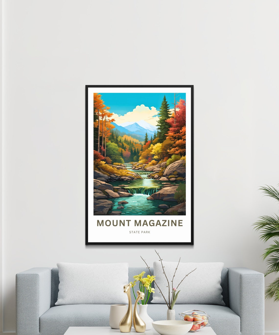 Mount Magazine State Park Colorful Fall Stream Travel Poster - Image 3