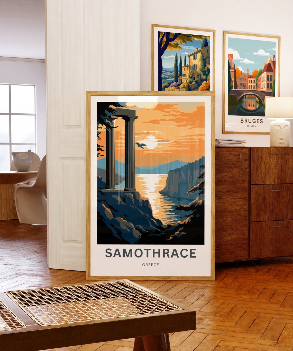 Samothrace Greece Personalized Ancient Columns Sunset Sea Poster - Image 5