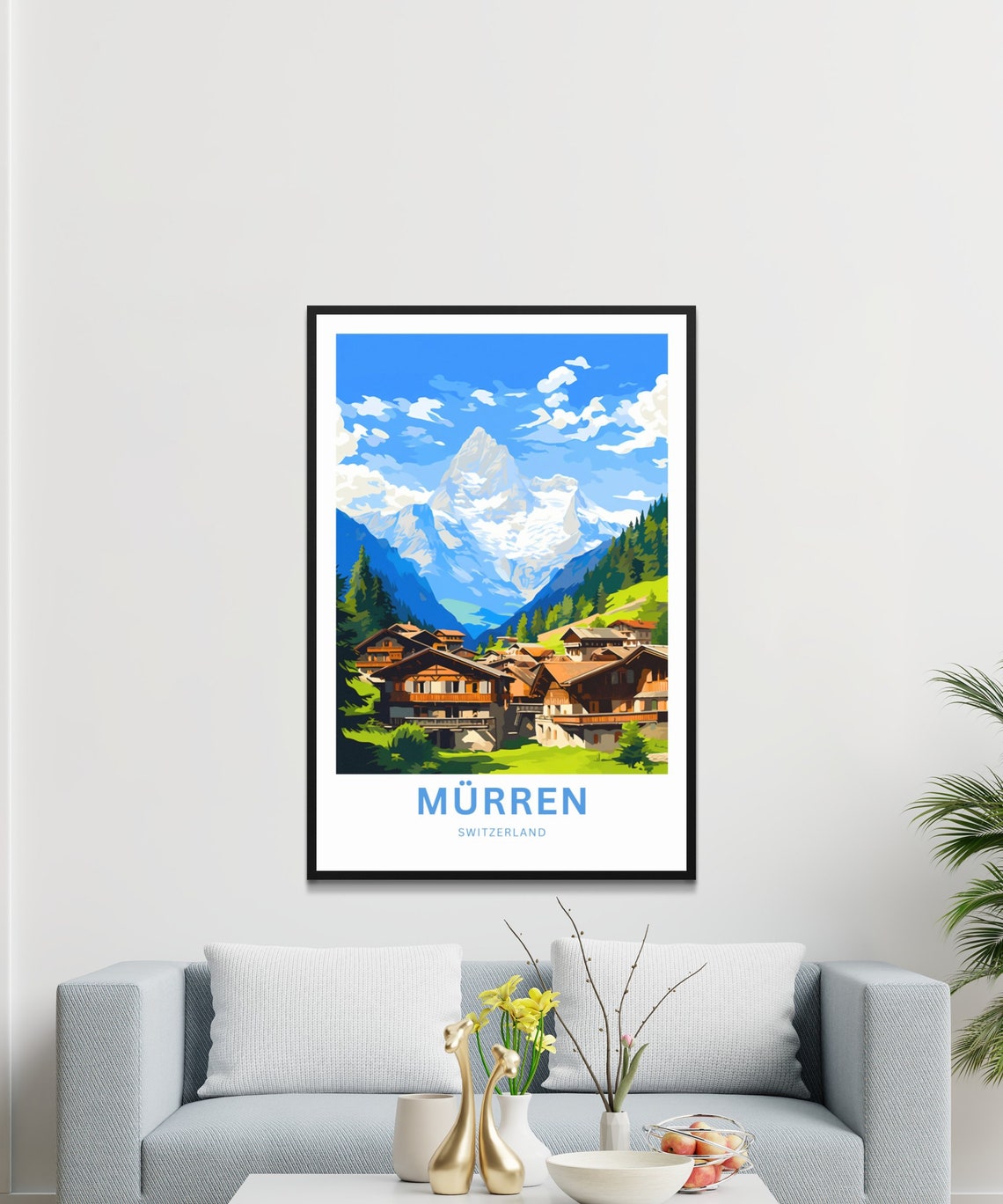 Personalized Murren Switzerland Alpine Village Custom Travel Poster - Image 3