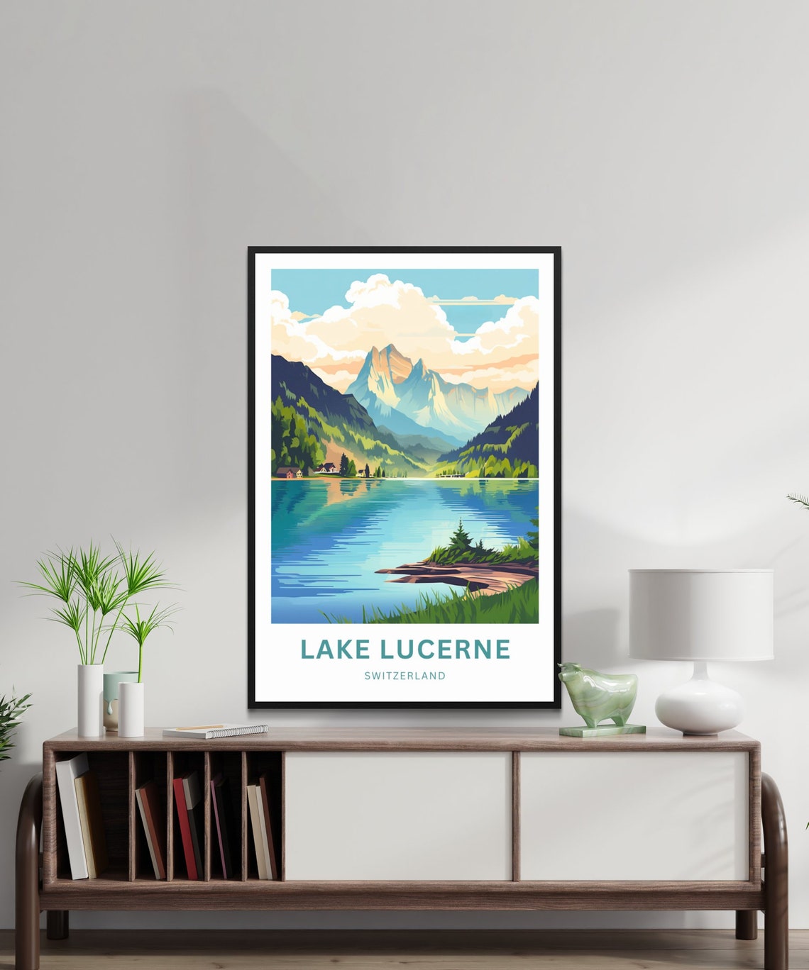 Lake Lucerne Switzerland Turquoise Lake Alpine Peaks Travel Poster - Image 2