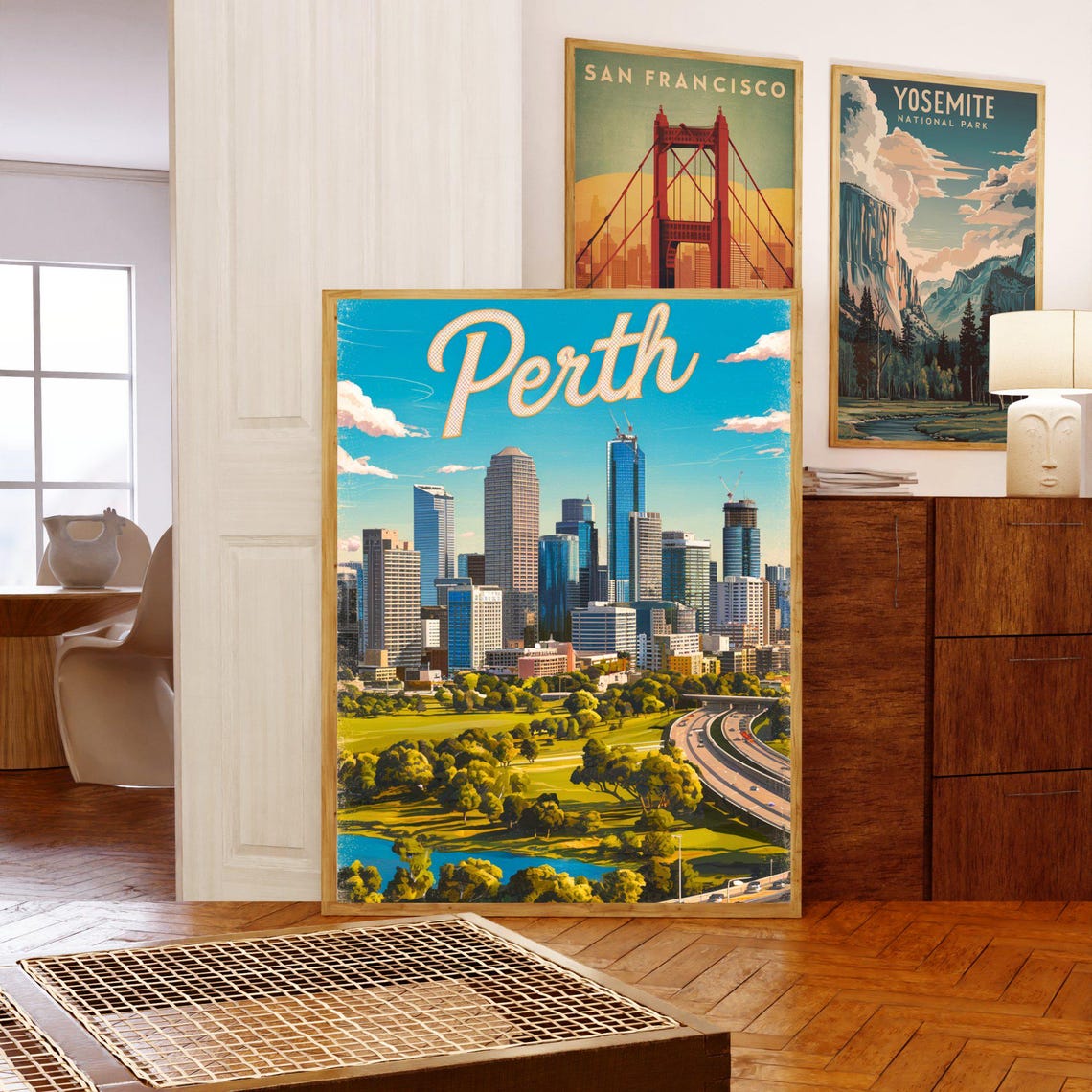 Perth Australia Modern City Skyline Kings Park View Travel Poster - Image 5