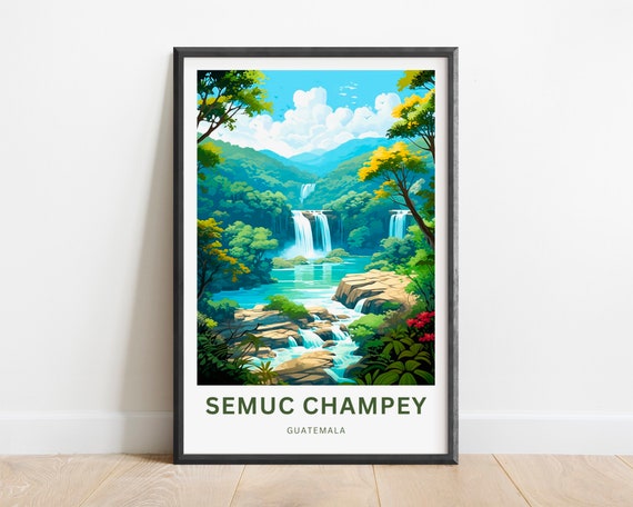 Semuc Champey Travel Print Semuc Champey Poster Guatemala Wall Art Framed Present Gift Mexico Present