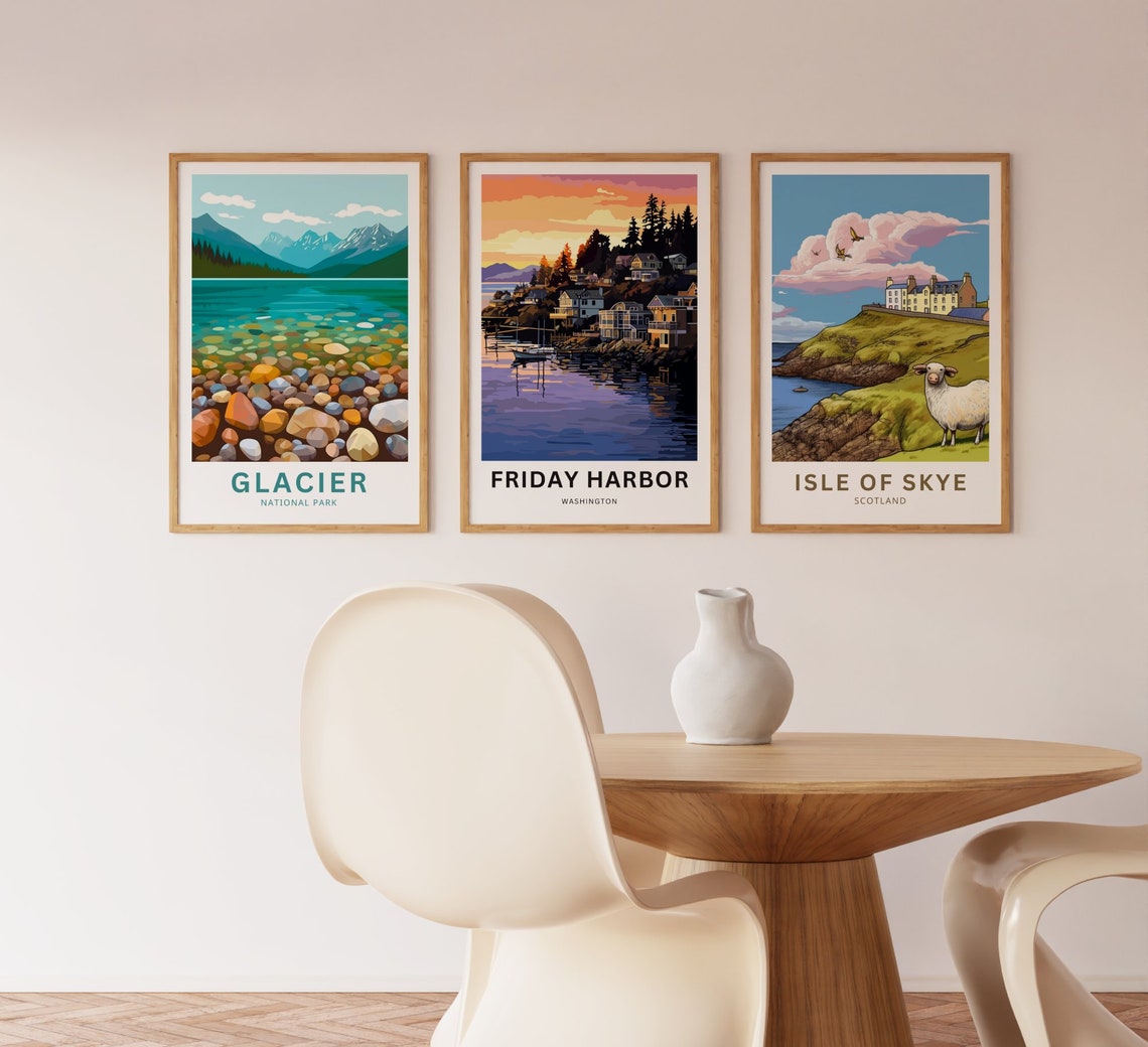 Friday Harbor Washington Customizable Sunset Harbor Poster Artwork - Image 3
