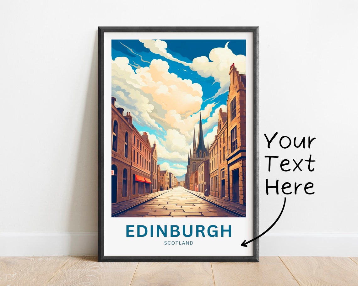 Personalized Edinburgh Scotland Historic Royal Mile View Poster