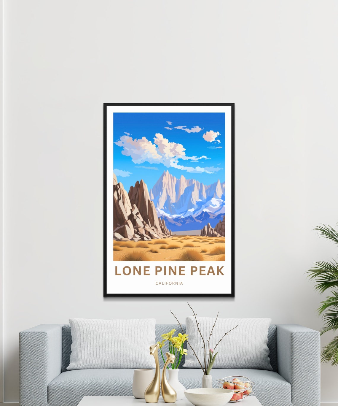 Lone Pine Peak Trail Travel Print Lone Pine Peak Trail Poster California Wall Art Framed Present Gift California Present - Image 3