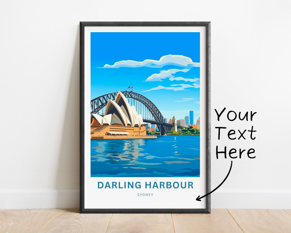 Personalized Darling Harbour Sydney Opera House Travel Poster