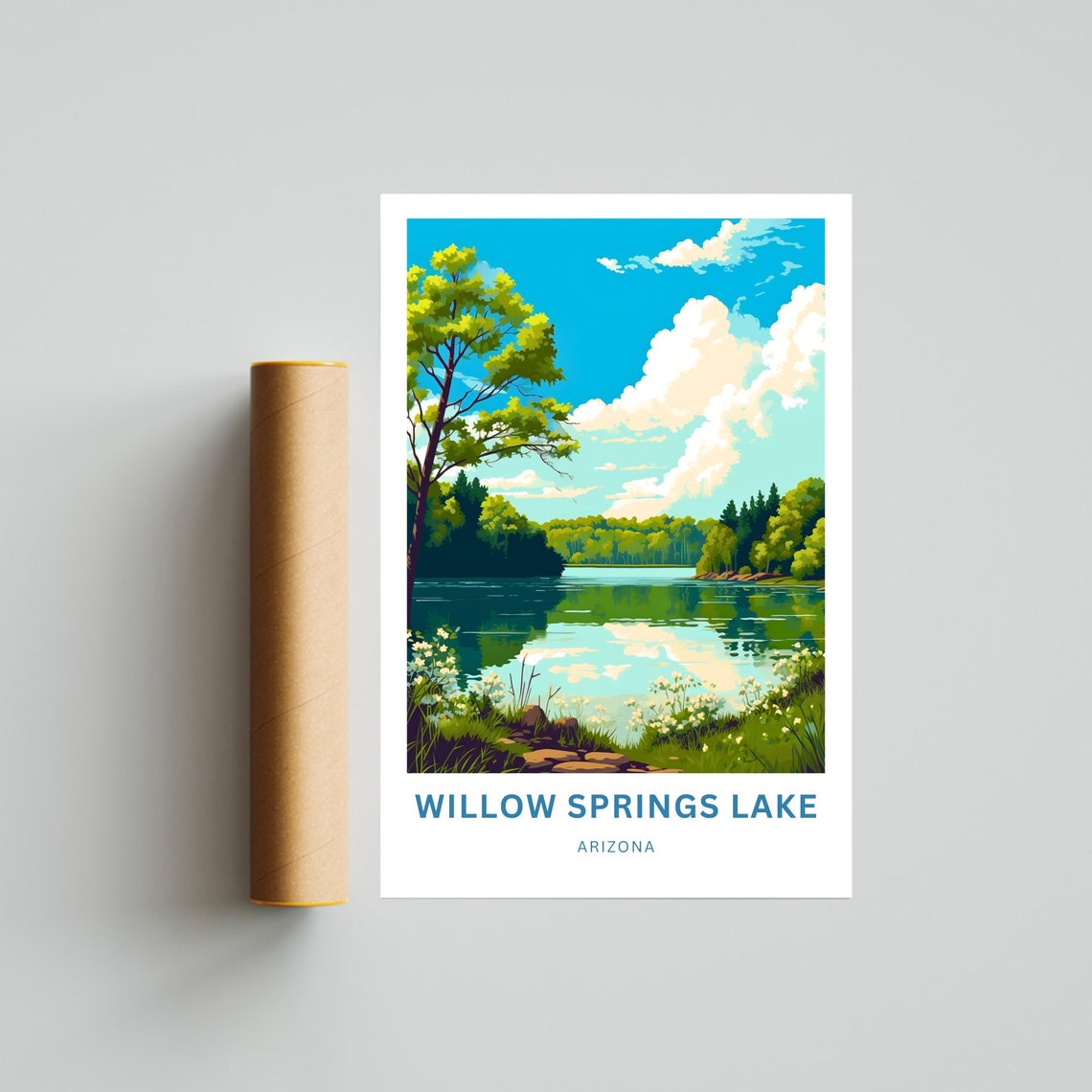 Personalized Willow Springs Lake Arizona Custom Gift Travel Poster - Image 4