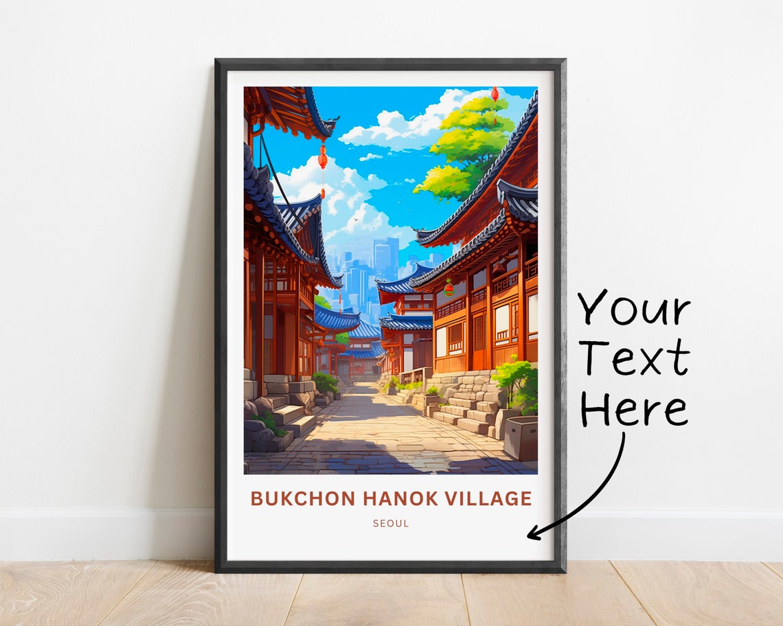 Personalized Bukchon Hanok Village Seoul Historic Street View Poster