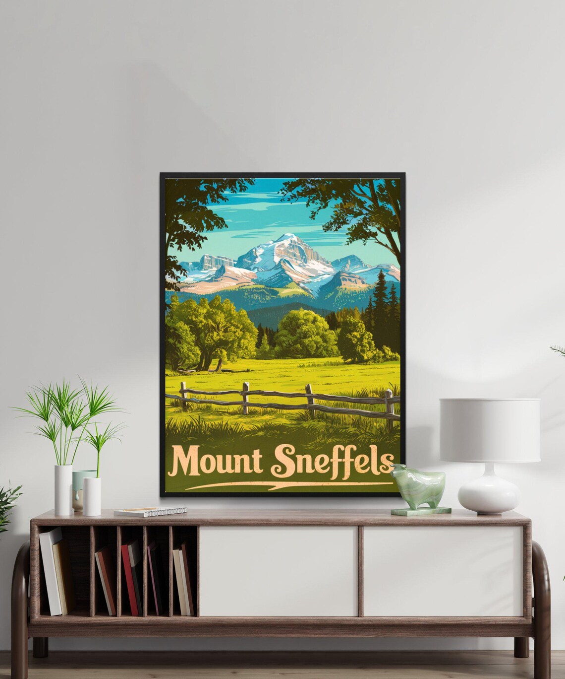 Mount Sneffels Colorado Snowy Peak Wildflower Meadow Travel Poster - Image 2