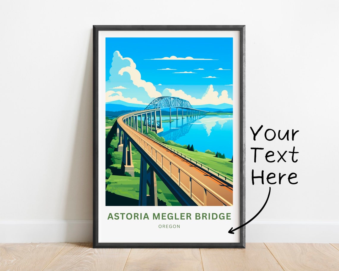 Astoria Megler Bridge Oregon River Crossing Personalized Travel Poster