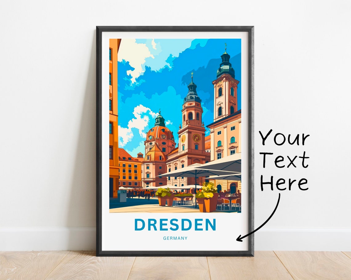 Personalized Dresden Germany Church Square Cafes Custom Poster
