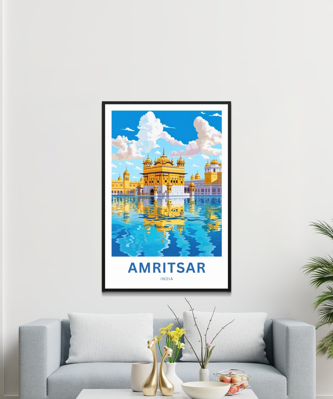 Amritsar India Golden Temple Serene Water Reflections Poster - Image 3