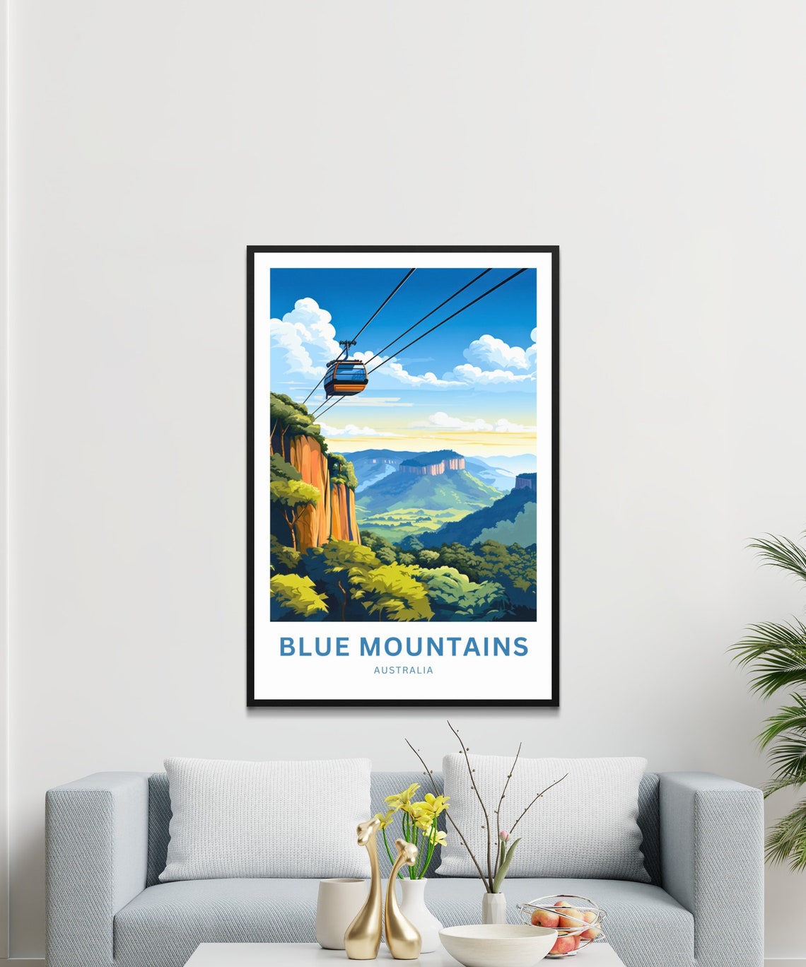 Blue Mountains Australia Cable Car Cliffs Scenic Travel Poster - Image 3