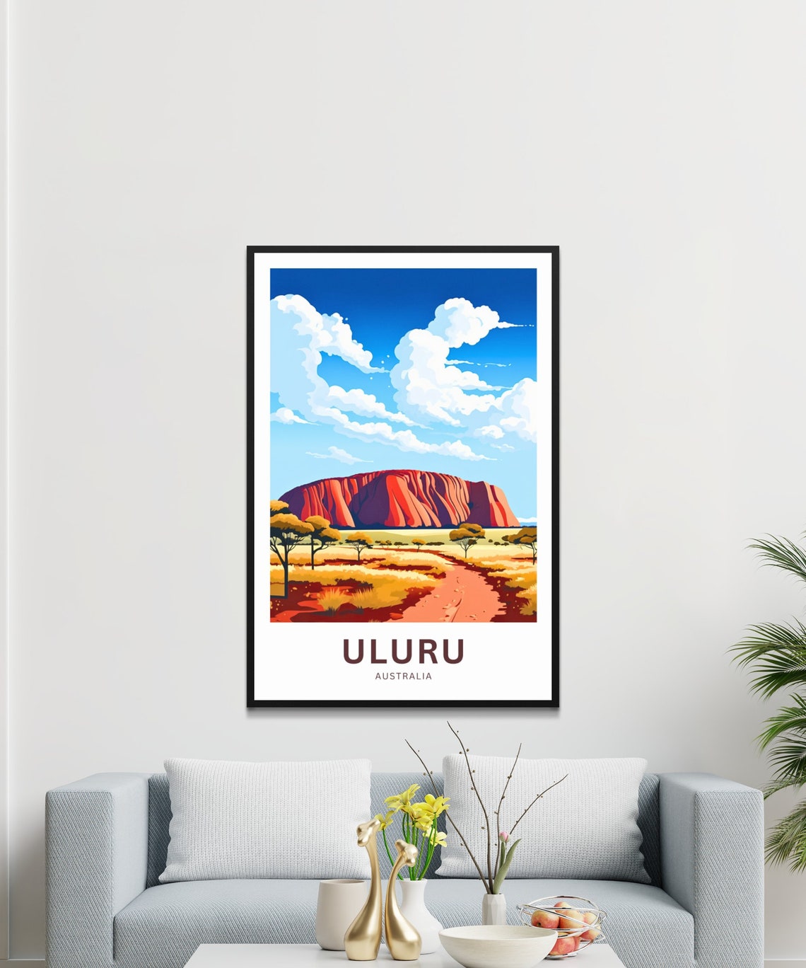 Uluru Ayers Rock Red Sandstone Outback Desert Custom Text Poster - Image 3