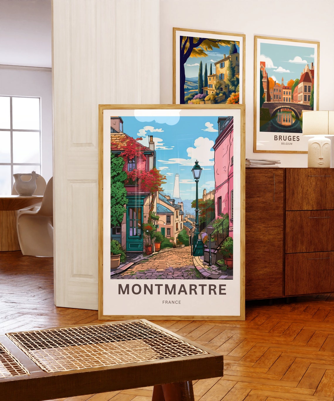 Montmartre Paris France Charming Cobblestone Street Scene Poster - Image 5