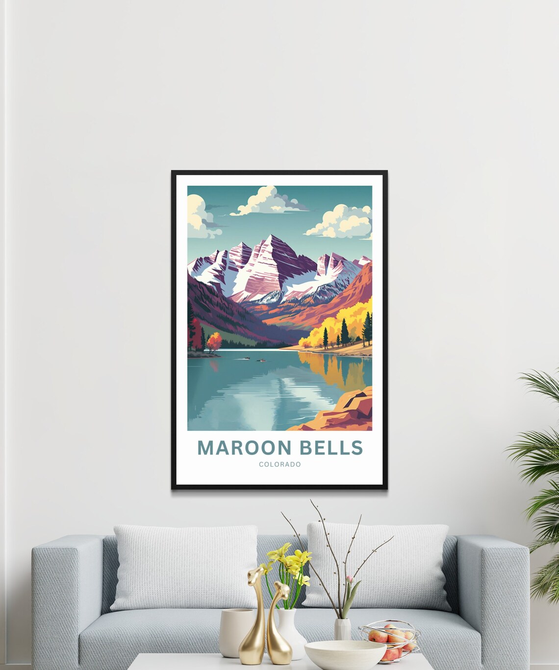 Personalized Maroon Bells Travel Poster, Colorado Art - Image 3