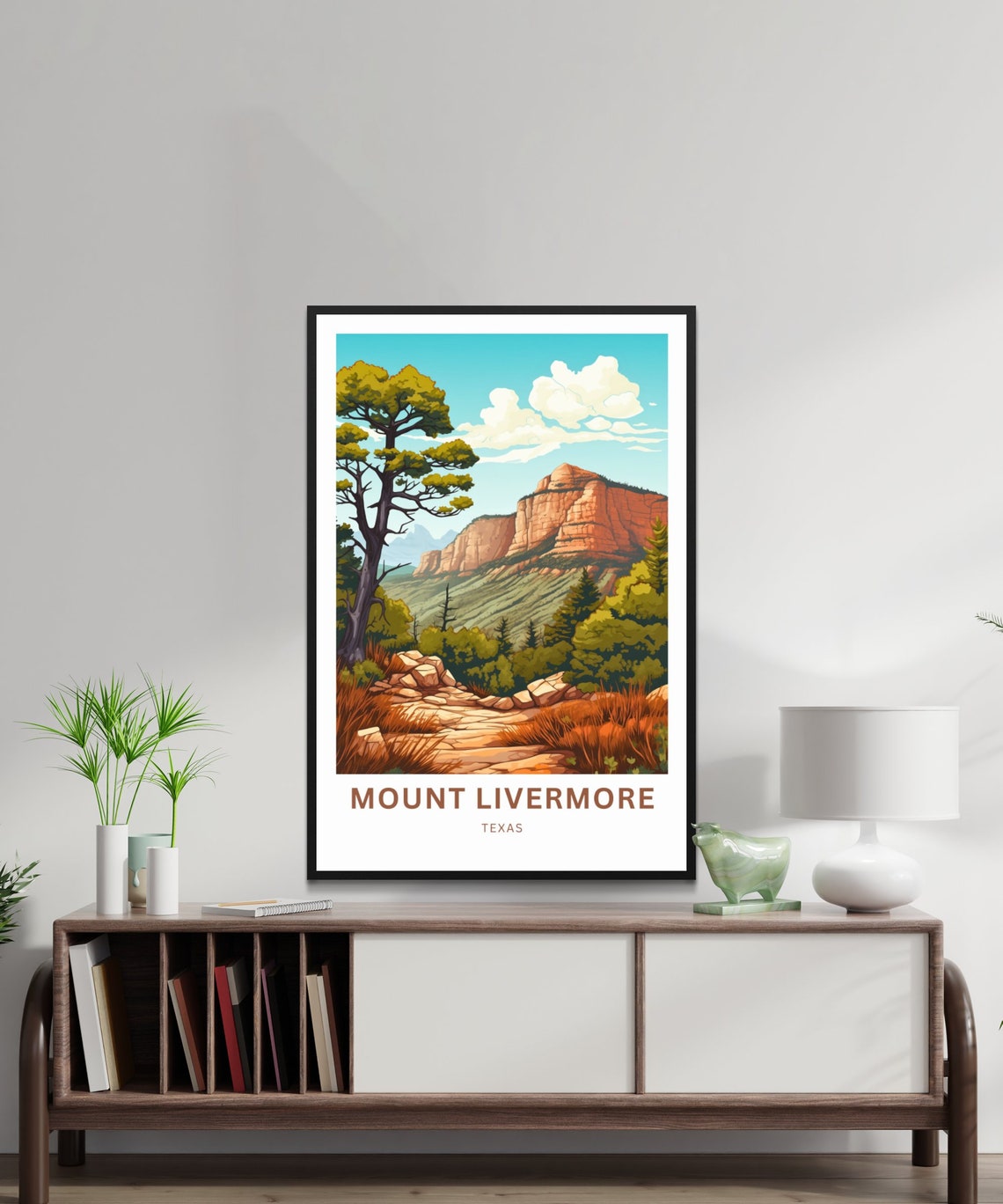 Mount Livermore Texas Red Rock Cliff Personalized Travel Poster - Image 3
