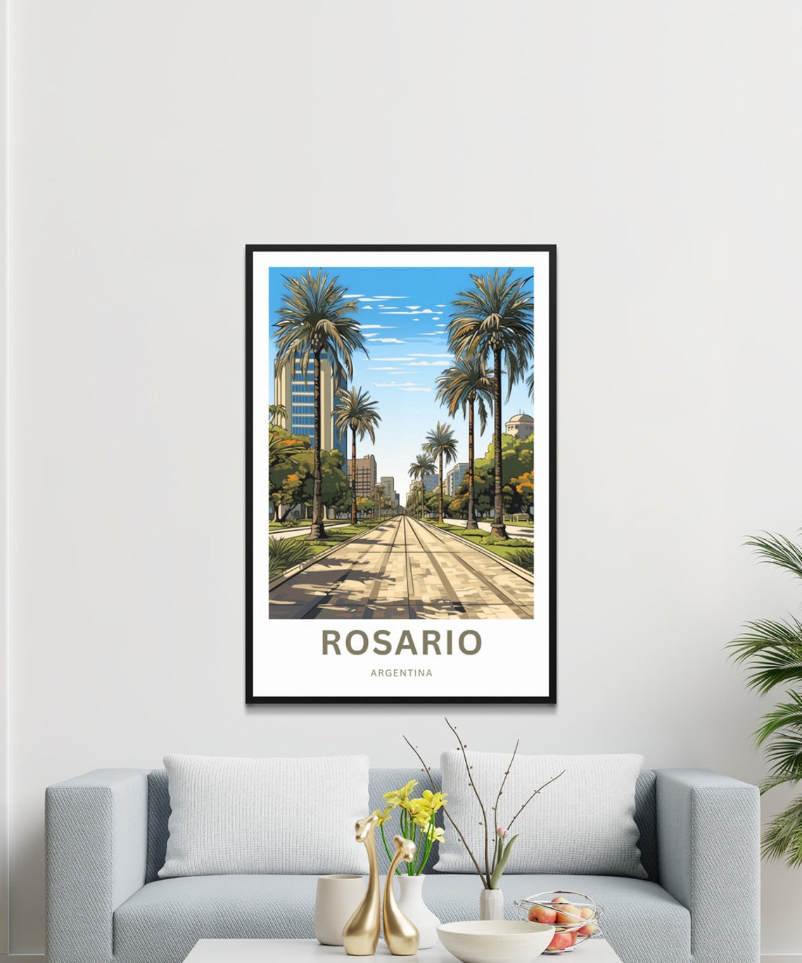 Personalized Rosario Travel Print Rosario Poster Argentina Wall Art Framed Present Gift Argentina Present - Image 3