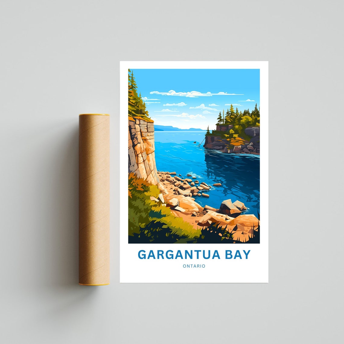 Personalized Gargantua Bay Rocky Headland Custom Vintage Travel Poster - Image 4