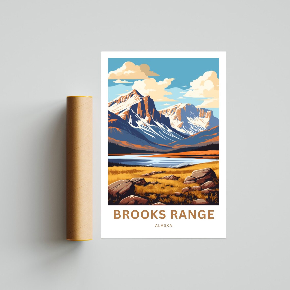 Brooks Range River Travel Poster, Alaska Landscape - Image 4