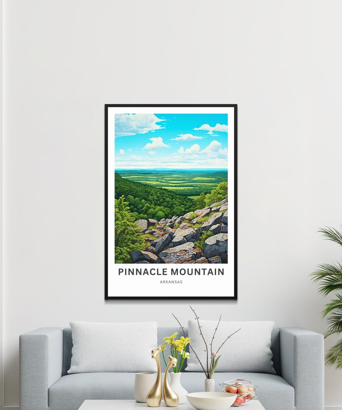 Pinnacle Mountain Arkansas Rocky Overlook Valley View Travel Poster - Image 3