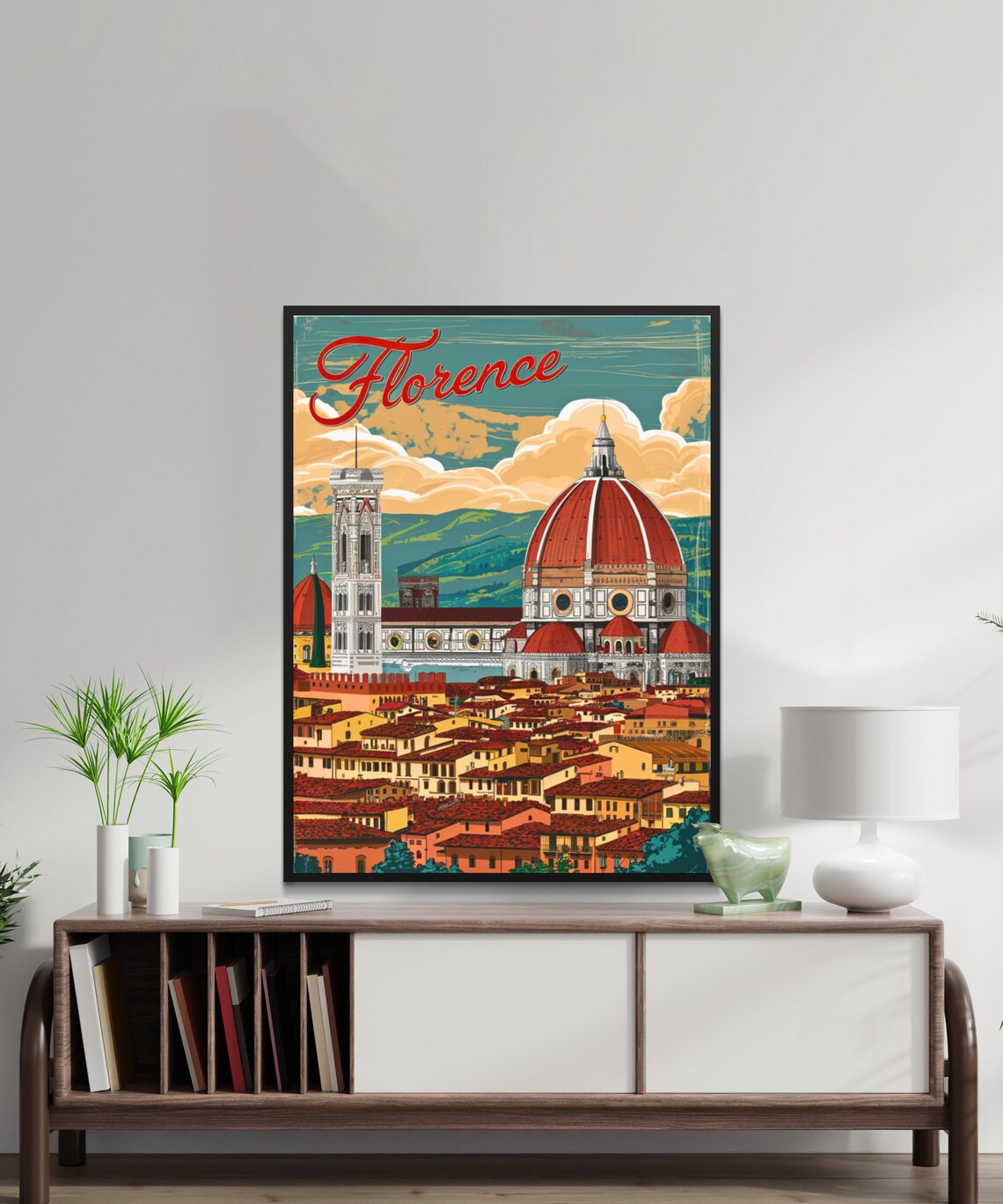 Florence Italy Duomo Cathedral Bell Tower Vintage Travel Poster - Image 2