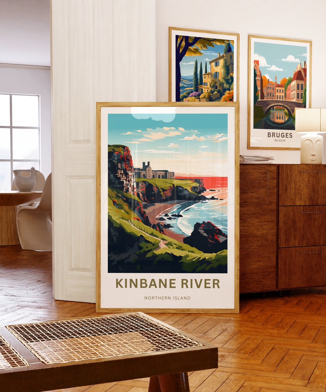 Personalized Kinbane River Castle Cove Sunset Custom Travel Poster - Image 5