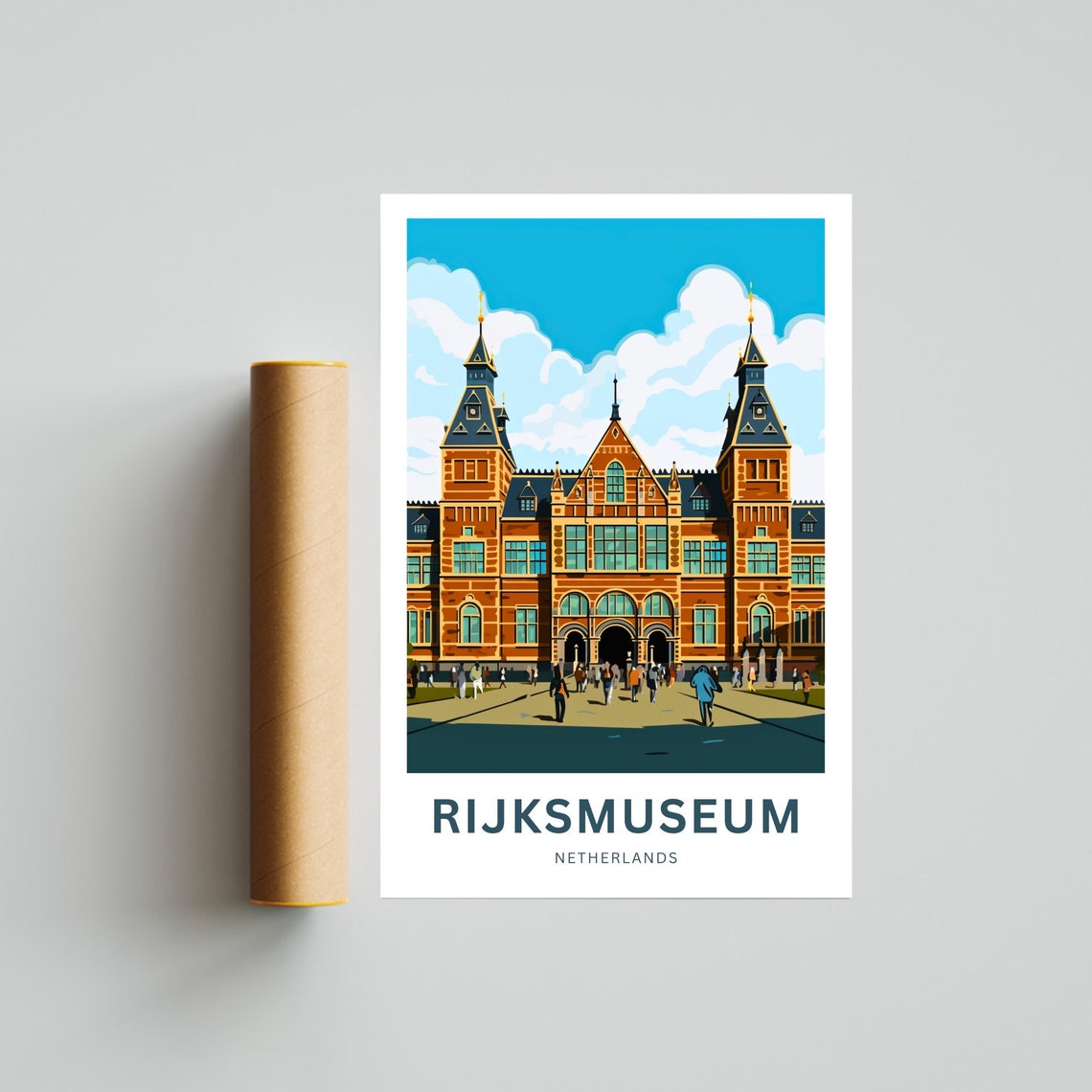Personalized Rijksmuseum Netherlands Custom Text Vintage Travel Poster - Image 4