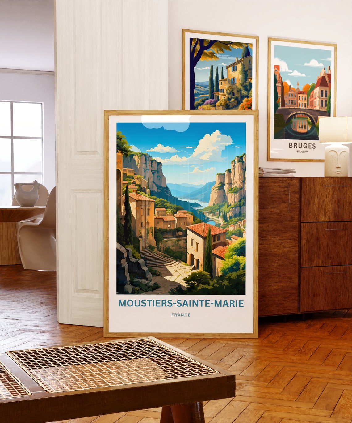 Moustiers-Sainte-Marie France Cliffside Village Valley Travel Poster - Image 5