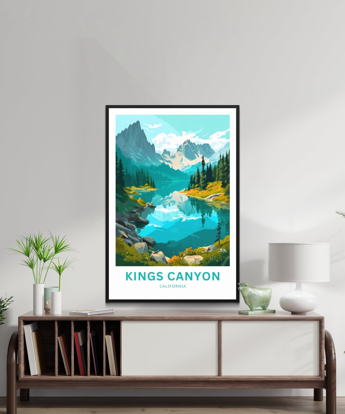 Kings Canyon California Alpine Lake Reflection Travel Poster - Image 2