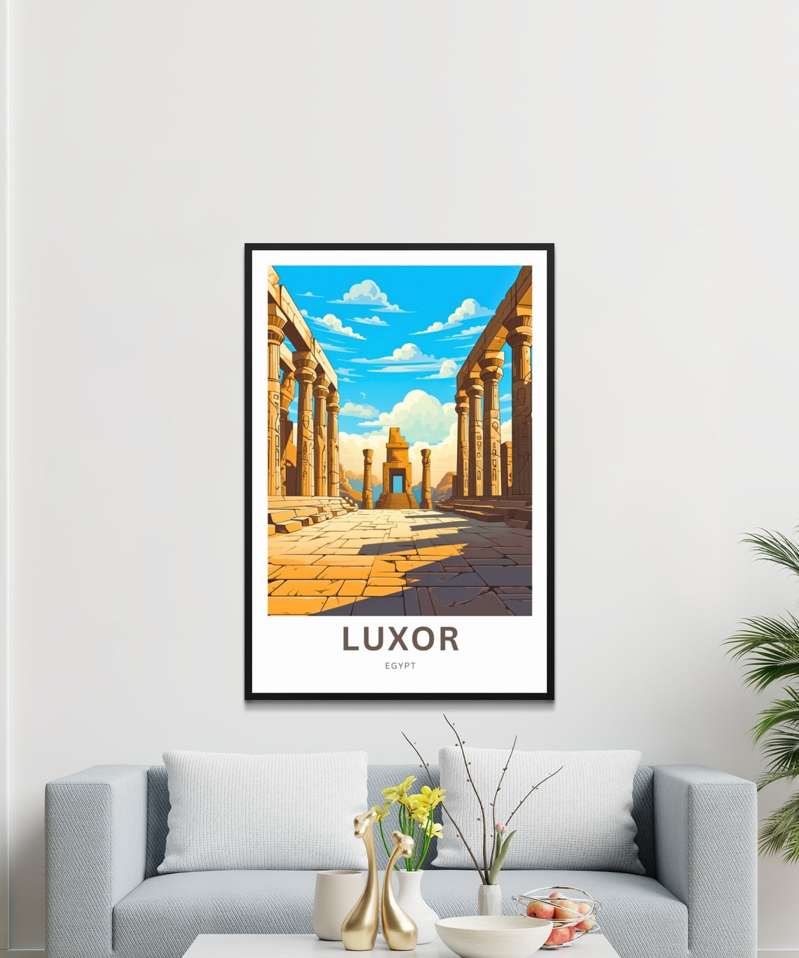 Luxor Travel Print Luxor Poster Egypt Wall Art Framed Present Gift Egypt Present Egypt Decor Custom Text Personalized - Image 3