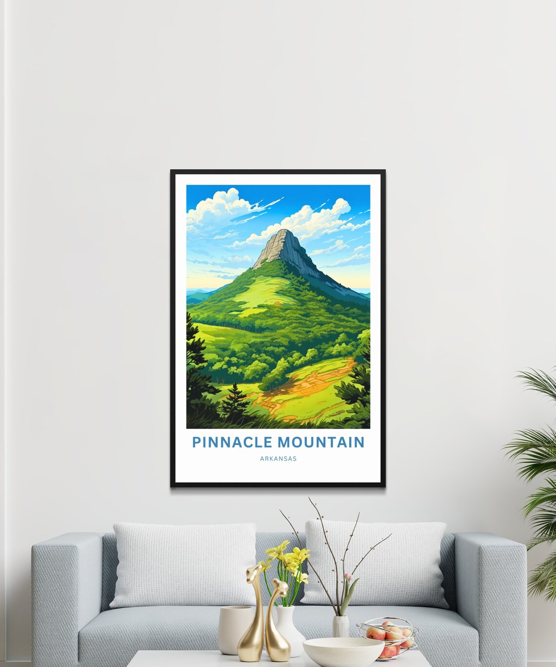 Pinnacle Mountain Arkansas Green Summit Hiking Vista Travel Poster - Image 3