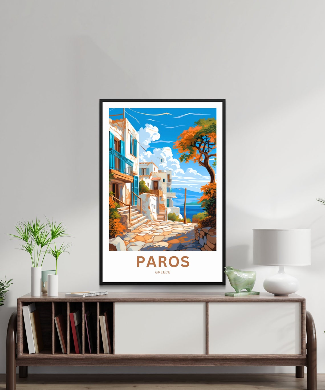 Paros Greece Whitewashed Village Island Street Travel Poster - Image 2