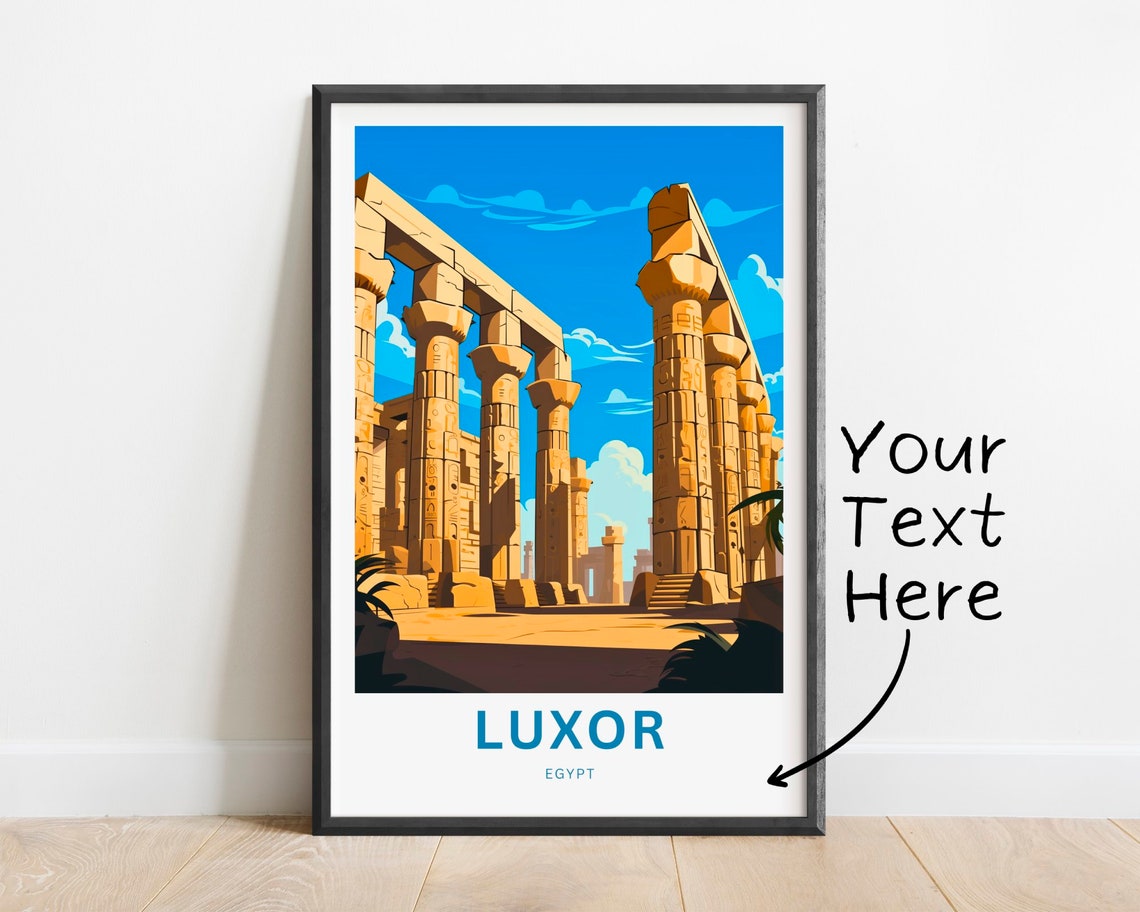 Luxor Egypt Karnak Temple Columns Under Blue Sky Personalized Poster