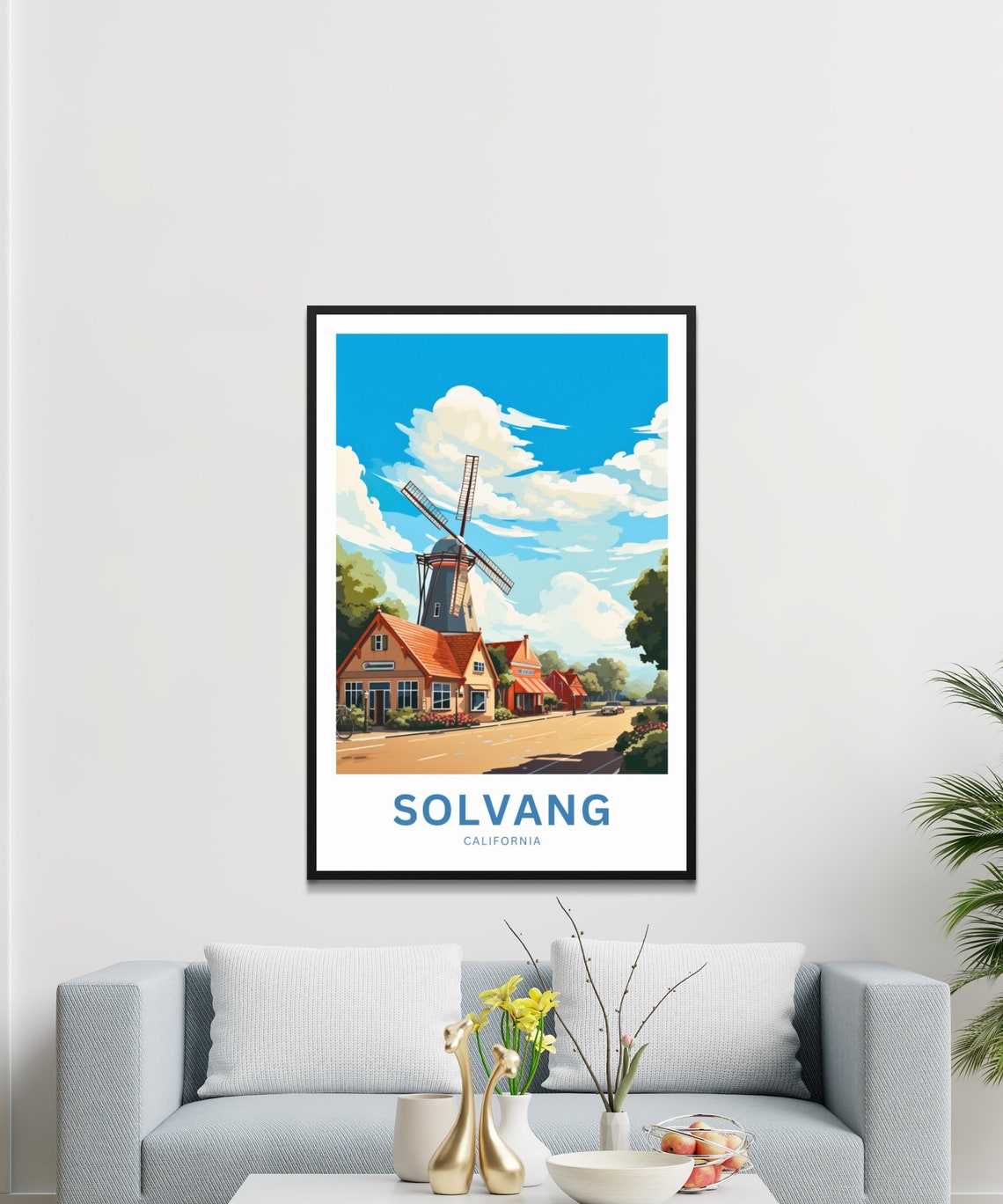 Solvang California Danish Windmill Main Street Travel Poster - Image 2