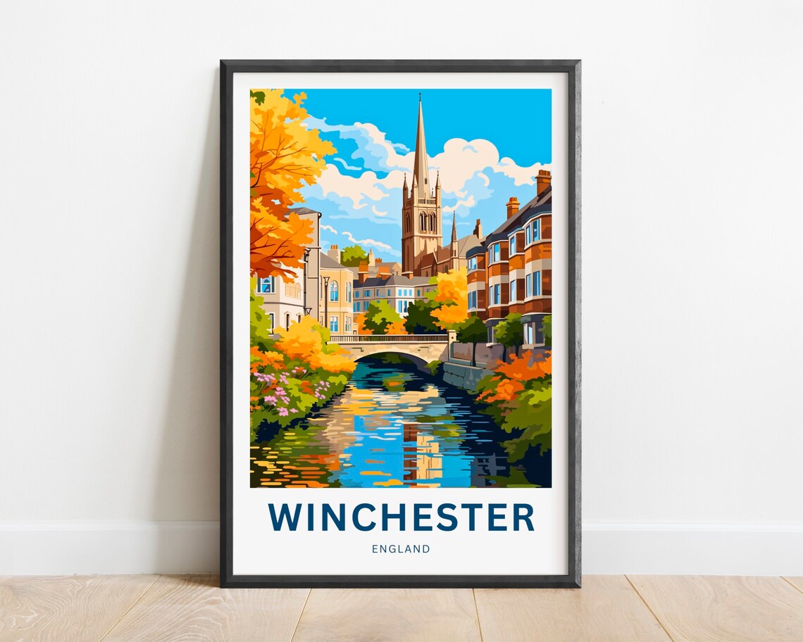 Winchester England Present Travel Poster