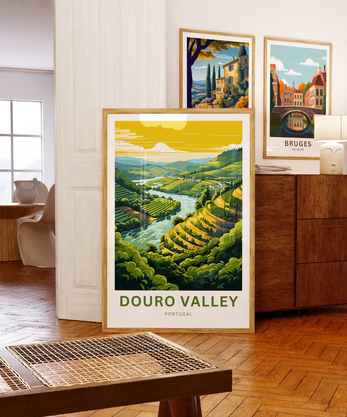 Douro Valley Portugal Terraced Vineyards Sunset River Poster - Image 5