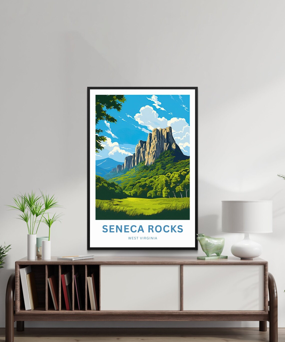 Seneca Rocks Travel Poster, Virginia Landscape - Image 2