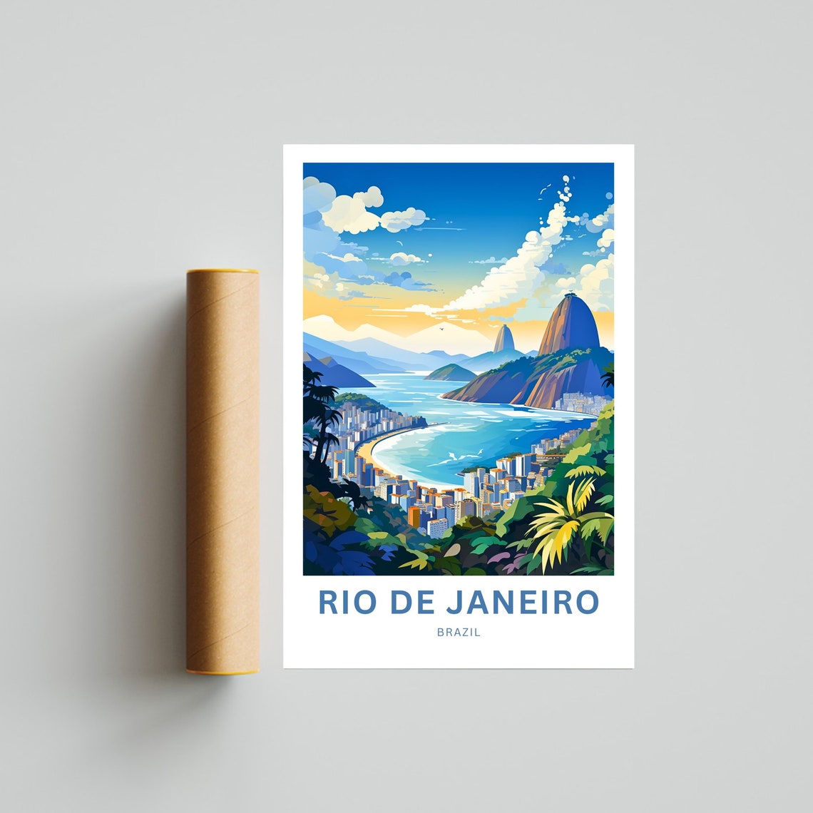 Rio De Janiero Travel Print Rio De Janiero Poster Brazil Wall Art Framed Present Gift Brazil Present - Image 4