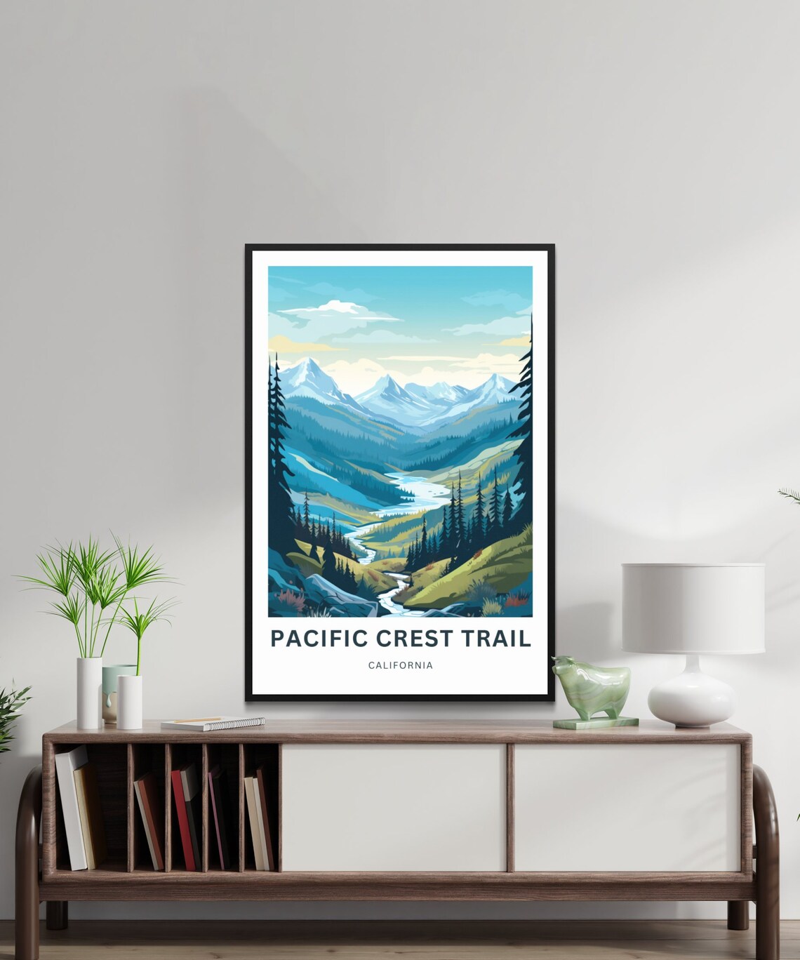 Pacific Crest Trail California Mountain Valley Personalized Travel Poster - Image 2