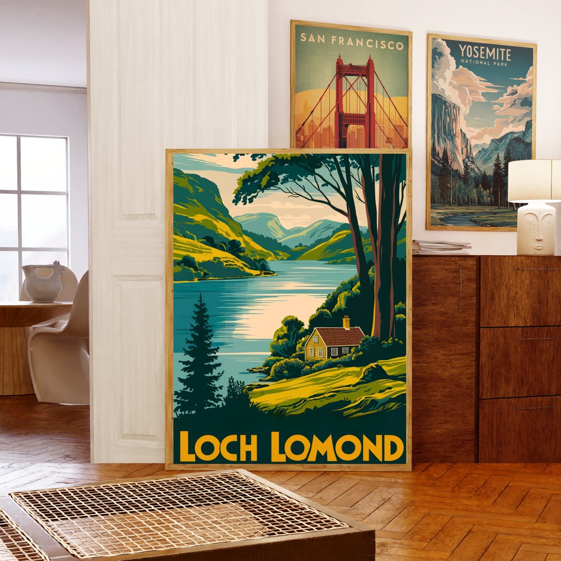 Loch Lomond Scotland Vintage Lakeside Cabin Woodland View Poster - Image 5