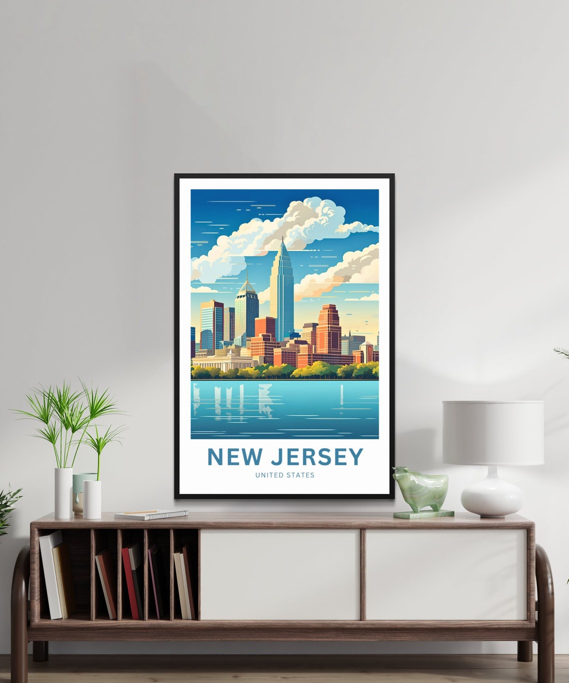Personalized New Jersey Daytime Skyline Waterfront Park Poster - Image 2
